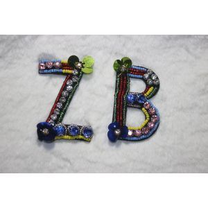 Buy cheap Letter patches Glass strass beads with sequins handmade patches from wholesalers