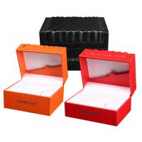 Buy cheap High Glossy Orange PU Leather Watch Box Custom LOGO Printing Environmentally Friendly product