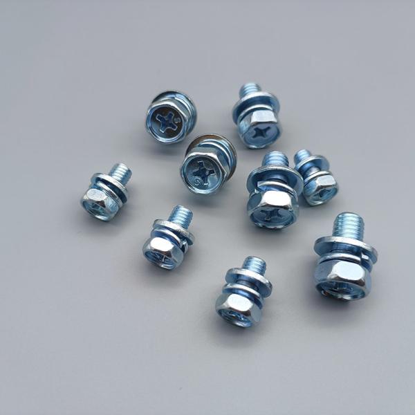 Buy cheap Grade 12.9 Hex Head Machine Bolt With Spring Flat Washers Zinc Plated from wholesalers