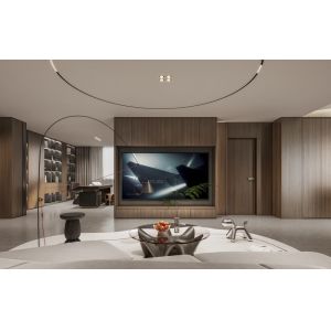 Buy cheap Fadior Modern Stainless Steel TV Cabinet With Vertical Wood Grain Doors And Ample Storage from wholesalers