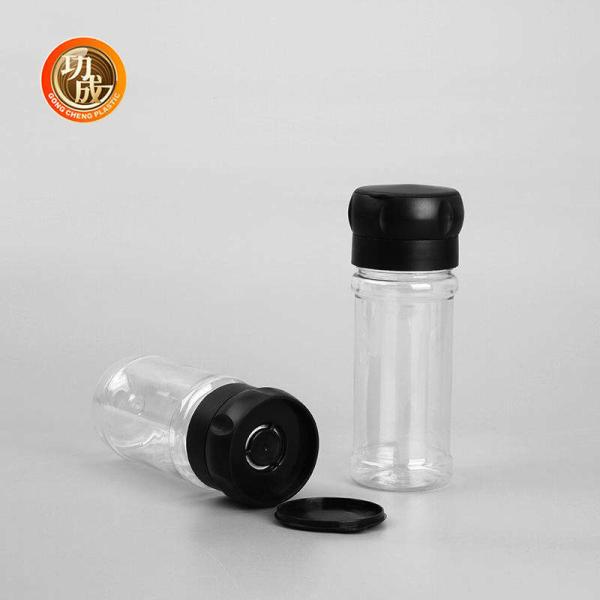 Quality Transparent PET Plastic Seasoning Bottle Kitchen Use 100ml Spice Jars for sale