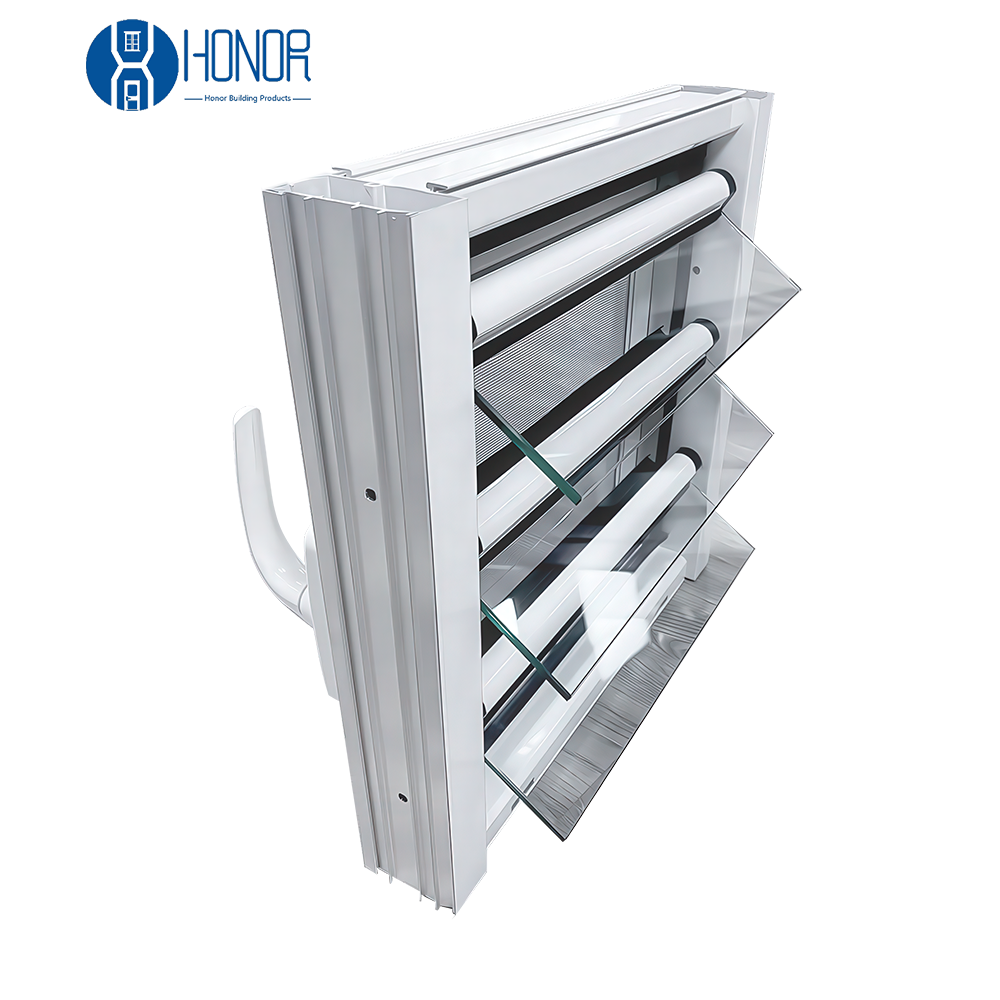 Buy cheap Custom Aluminum Louvre Glass Window with Powder Coating from wholesalers