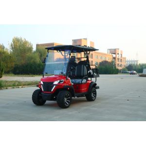 Red Lithium Battery Electric Off-Road Golf Cart Can Seat Four People And