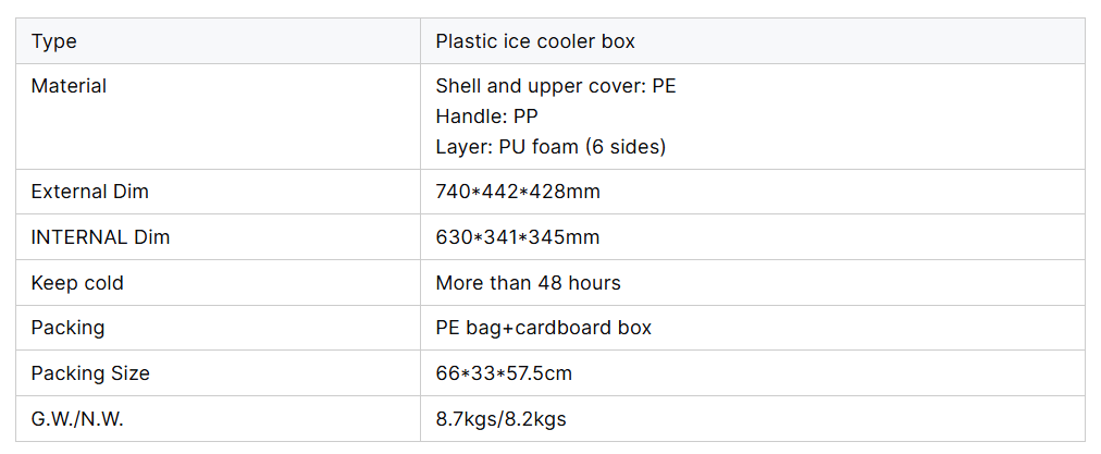 ISO CE Certified Wheels Hard Cooler With 70 Liters Capacity For Medical And