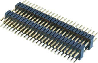 WCON 1.27*2.54mm Pcb Header Connector Double Plastic 180° DIP PA9T Brass H=2.54