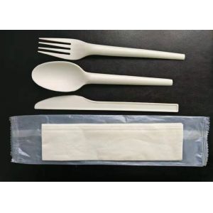 Buy cheap Compostable Wrapper Knife Fork Spoon Napkin CPLA Cutlery from wholesalers