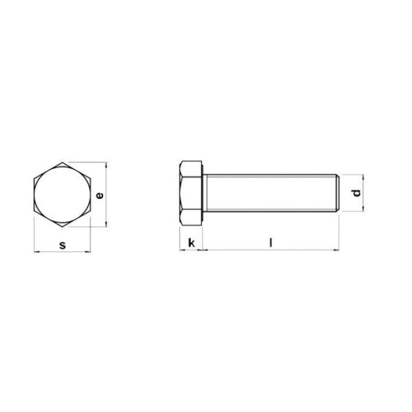 A2-70 Stainless Steel Bolt M27 Length 60~260mm Hex Head Bolts DIN 933 Standard SUS304 Materials