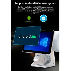 Capacitive Touch Dual Screen All in One Pos Systems for Restaurants Wifi Cash