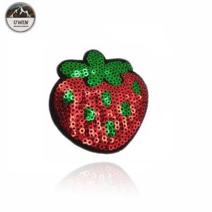 Buy cheap Small Strawberry Fruit Iron On Patches Sequined Material With Hoop Hook Backing from wholesalers