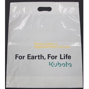 HDPE/LDPE Die Cut Patch Handle Custom Plastic Merchandise Retail Bags With Own
