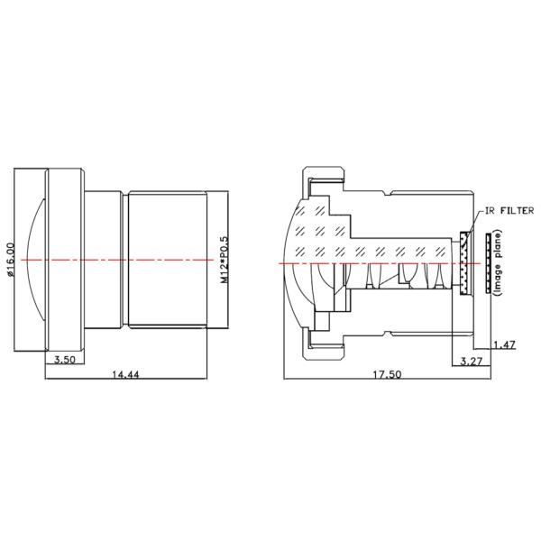 Buy cheap 1/2.5" 1.3 mm wide angle S mount lens , HFOV 211 degree, F2.4, good for Aptina MT9P031,CCCL125013MPF from wholesalers