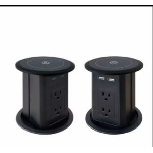 Buy cheap Hot Selling Pop-Up Power Sockets Double side design 4 AC Outlets with dual USB A+C +wireless charger for desktop from wholesalers