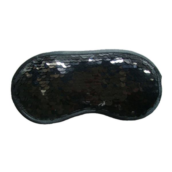 Attractive Black Paillettes Sleeping Blindfold Eye Mask Custom Logo / Size /