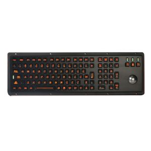 Buy cheap Black  Stainless Steel Metal Industrial Keyboard With Trackball Backlight from wholesalers
