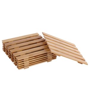 Customized Blank Bamboo Coasters Drinking Coasters Laser Pattern Cups Utensil