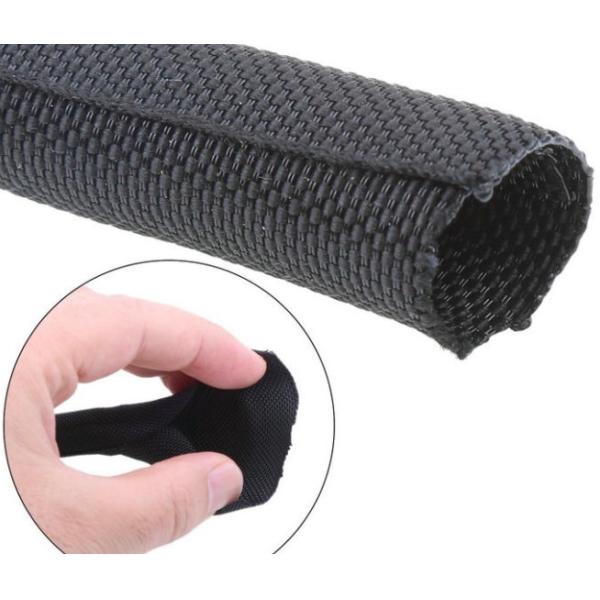 Quality Lightweight 1 Inch Self Wrapping Split Braided Sleeving Flame Retardant for sale