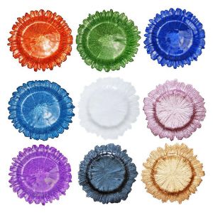 Buy cheap Colorful 33cm Diameter Sunflower Shaped Glass Fruit Bowl from wholesalers