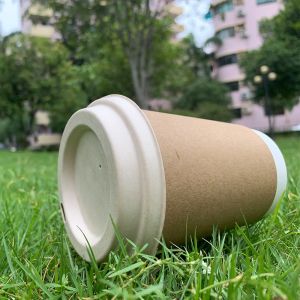 Buy cheap 100% Biodegradable Eco 90mm Brown Natural Sugarcane Pulp Cup Lids from wholesalers
