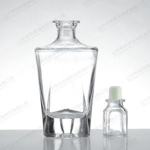 Pyramid Base Crystal Glass Wine Bottle 250ml 375ml 500ml 750ml Rubber Stopper