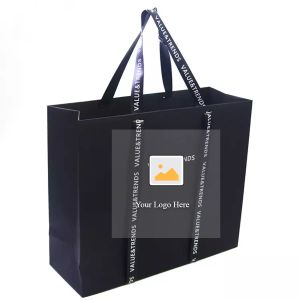 Buy cheap OEM 20x25x10cm Personalized Paper Garment Bags With Satin Ribbon from wholesalers
