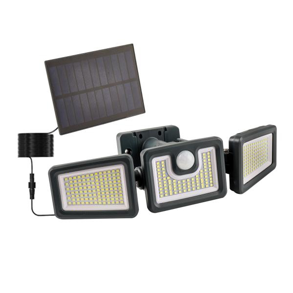 1.5W Solar Panel Outdoor Wall Light with 6-8 m Sensor Distance and 120° Sensor