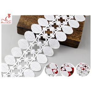 Buy cheap Polyester Embroidered Guipure Water Soluble Lace / Pom Pom Lace Edging from wholesalers