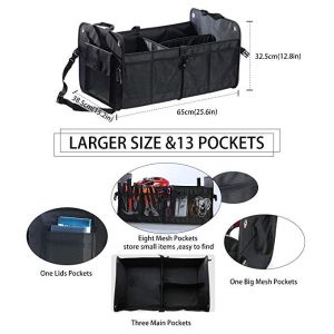Expandable Automobile Trunk Organizer And Cooler Set Adjustable Compartments