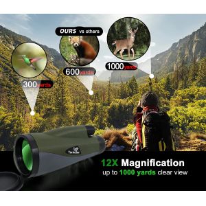 Army 12X55 12X60 Military Monocular Telescope With Phone Adapter