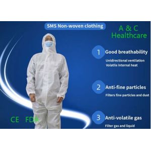 Buy cheap Antibacterial Disposable Plastic Gowns CPE Isolation Gown With Thumb Up from wholesalers