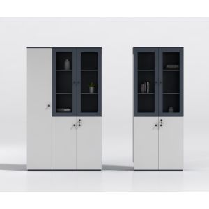 Buy cheap E1 Particle Board Modern Office Bookcases With Filing Cabinet Base Wood Framed 2000mm PVC from wholesalers