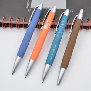 Buy cheap sprayed rubber hotel pen with clip from wholesalers
