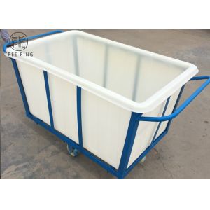100 Gallon Mobile Plastic Laundry Bins With Four Wheels K400 Roto Molded With