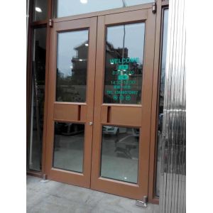 Double-Layer Hollow Tempered Glass Red Colour Middle Plate Style automatic swing