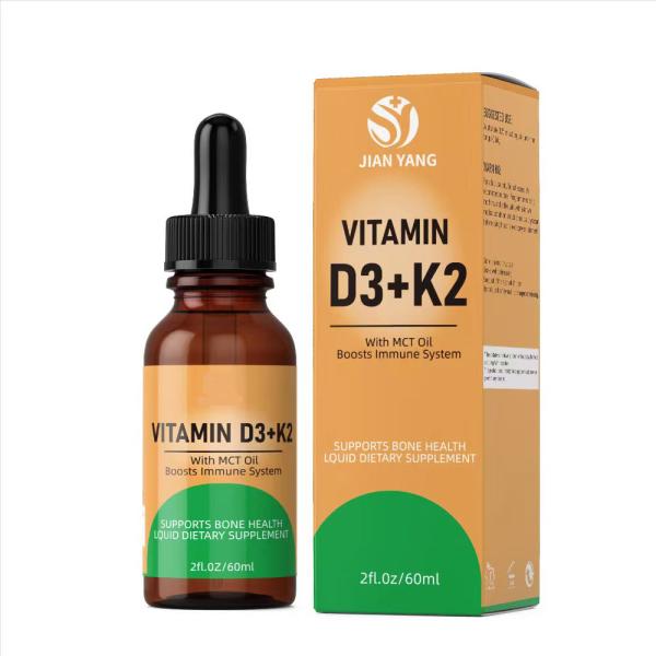 Energy Boost Bone Health Vitamin K2 B12 Supplement Vitamin D3 K2 Drops for Women Men