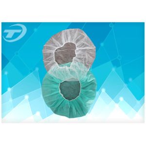 Disposable nurse cap 18 " with single elastic , made from SPP fabric , blue