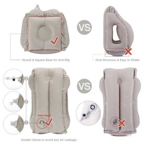 Buy cheap Woollip Air Pillow Travel Grey soft inflatable body Pillow for Travel Sleeping Portable Body head Support  GK-TP01 from wholesalers
