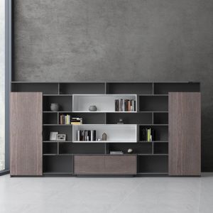 Buy cheap Boss's Office Back Cabinet Dark Luxury Fashion 5-Layer Document Cabinet Wooden Document Cabinet President's Office from wholesalers