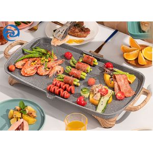 Buy cheap Stone Wood Grain Electric Grills Griddles Skillets 1350W 220V from wholesalers