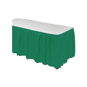 Buy cheap Emerald Green Disposable Waterproof Table Skirt Plastic Party Table Skirt from wholesalers