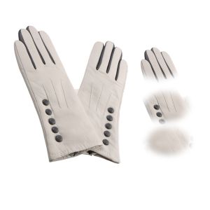 Buy cheap New design white leather gloves with 5 buttons from wholesalers