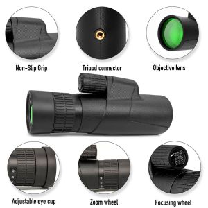 High Powered 10-30X42 Zoom Monocular Telescope With Tripod Phone Holder