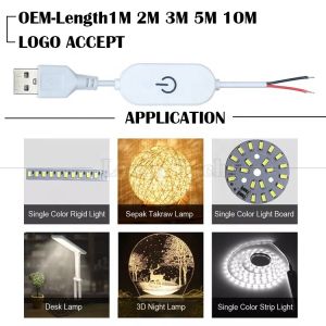 Buy cheap 5V 1m on off Switch Controller USB to Open Wires End Cable Touch Dimmer for 3w 5w Led Strip Light Lamp from wholesalers