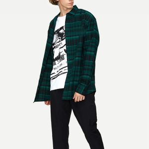 Buy cheap New Collection Long Sleeve Plaid Oversozed Shirts for Men from wholesalers