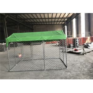 Buy cheap 7.5ft x 7.5ft x 6ft chain mesh temporary dog kennel fence OD 32mm pipes galvanized steel temp dog fence from wholesalers