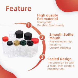Buy cheap Transparent PET Plastic Seasoning Bottle Kitchen Use 100ml Spice Jars from wholesalers