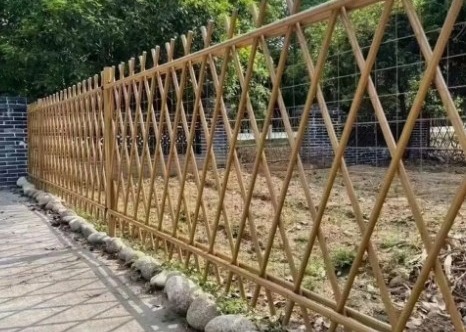 Iron / Galvanized Artificial / Imitation Bamboo Fence In Yellow With Triangle