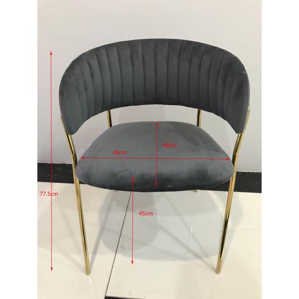 Quality Soft Fabric Smooth 77.5cm Wrought Iron Dining Chair for sale