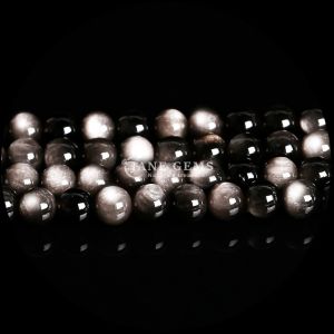 Buy cheap Assorted Various Round Shape Silver Obsidian Sunstone Natural Polished Stone Bead from wholesalers
