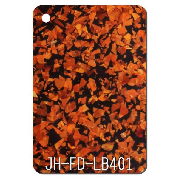Quality 1.2g/cm3 Orange Black Glitter Acrylic Sheets 1850x1040mm Hotel Decor for sale