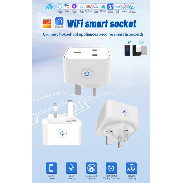 Buy cheap tuya wifi smart socket Remote &Voice control plug with Scheduling and automation functions support Alexa voice control from wholesalers